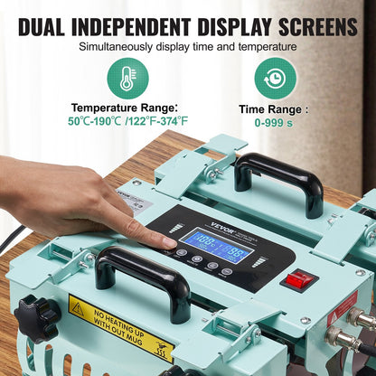 Dual Station Tumbler Heat Press Machine for 300-887ml Mugs, Precise Control