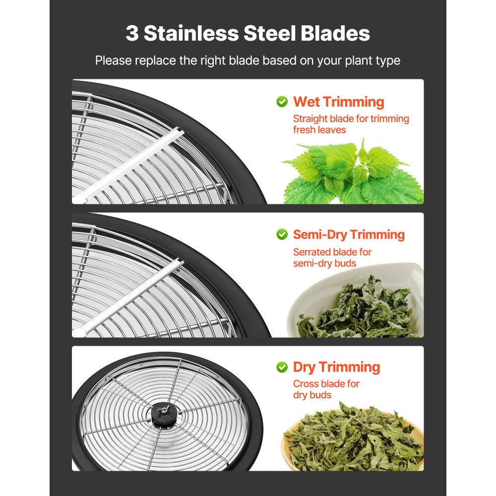 Bud Leaf Bowl Trimmer, 335 mm Manual Bud Trimmer, with Sharp Stainless Steel Blades, Visual Cutting, Wet & Dry Hydroponic Cutting Machine, Twisted Spin Cut for Plants Leaves Buds Flowers