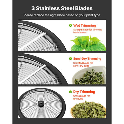 Bud Leaf Bowl Trimmer, 335 mm Manual Bud Trimmer, with Sharp Stainless Steel Blades, Visual Cutting, Wet & Dry Hydroponic Cutting Machine, Twisted Spin Cut for Plants Leaves Buds Flowers