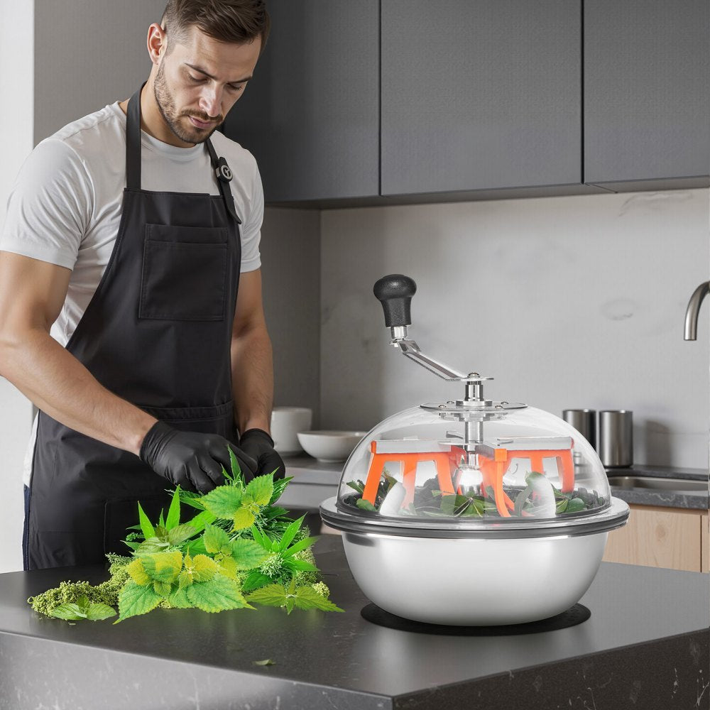 Bud Leaf Bowl Trimmer, 335 mm Manual Bud Trimmer, with Sharp Stainless Steel Blades, Visual Cutting, Wet & Dry Hydroponic Cutting Machine, Twisted Spin Cut for Plants Leaves Buds Flowers