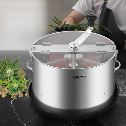 Manual Bud Leaf Trimmer, 370mm  Reaper Bowl Bud Trimmer with Stainless Steel Blades, Visual Cutting, Wet & Dry Hydroponic Cutting Machine with Tray, Twisted Spin Cut for Plant Buds Flowers
