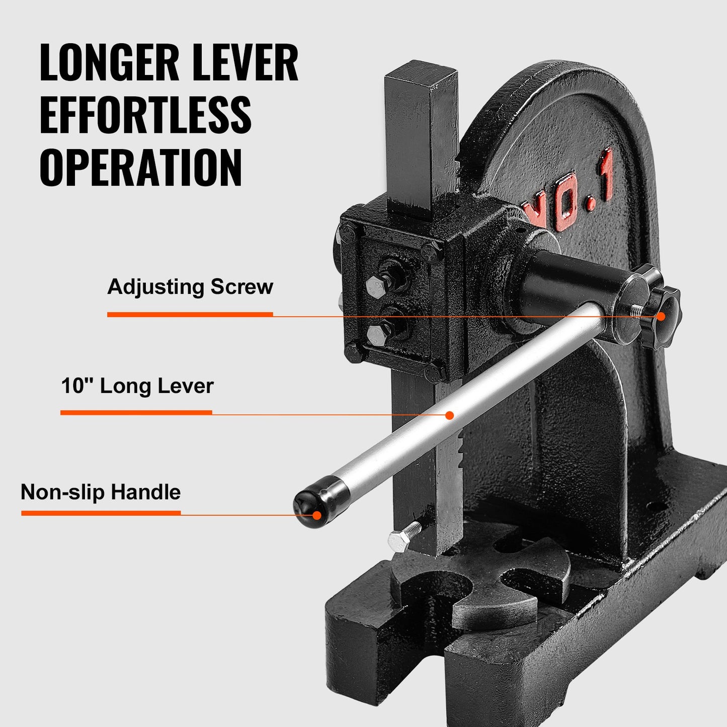 VEVOR Arbor Press, 1 Ton Manual Arbor Press, 5.9" Maximum Height, Cast Iron Heavy-duty
