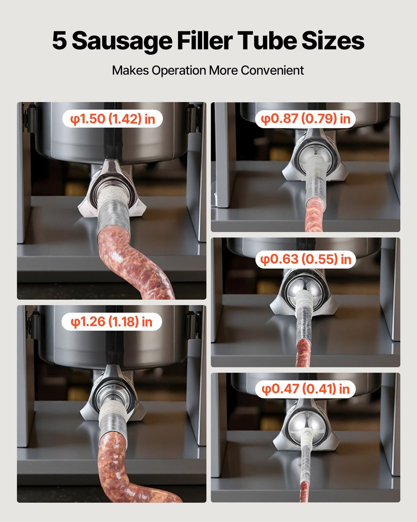 Manual Sausage Stuffer, 33 LBS / 15 L Vertical Meat Stuffer, Heavy Duty Sausage Casing Meat Stuffing Machine, Dual-Speed Stainless Steel Filler with 5 Filling Tubes, for Commercial and Home Use
