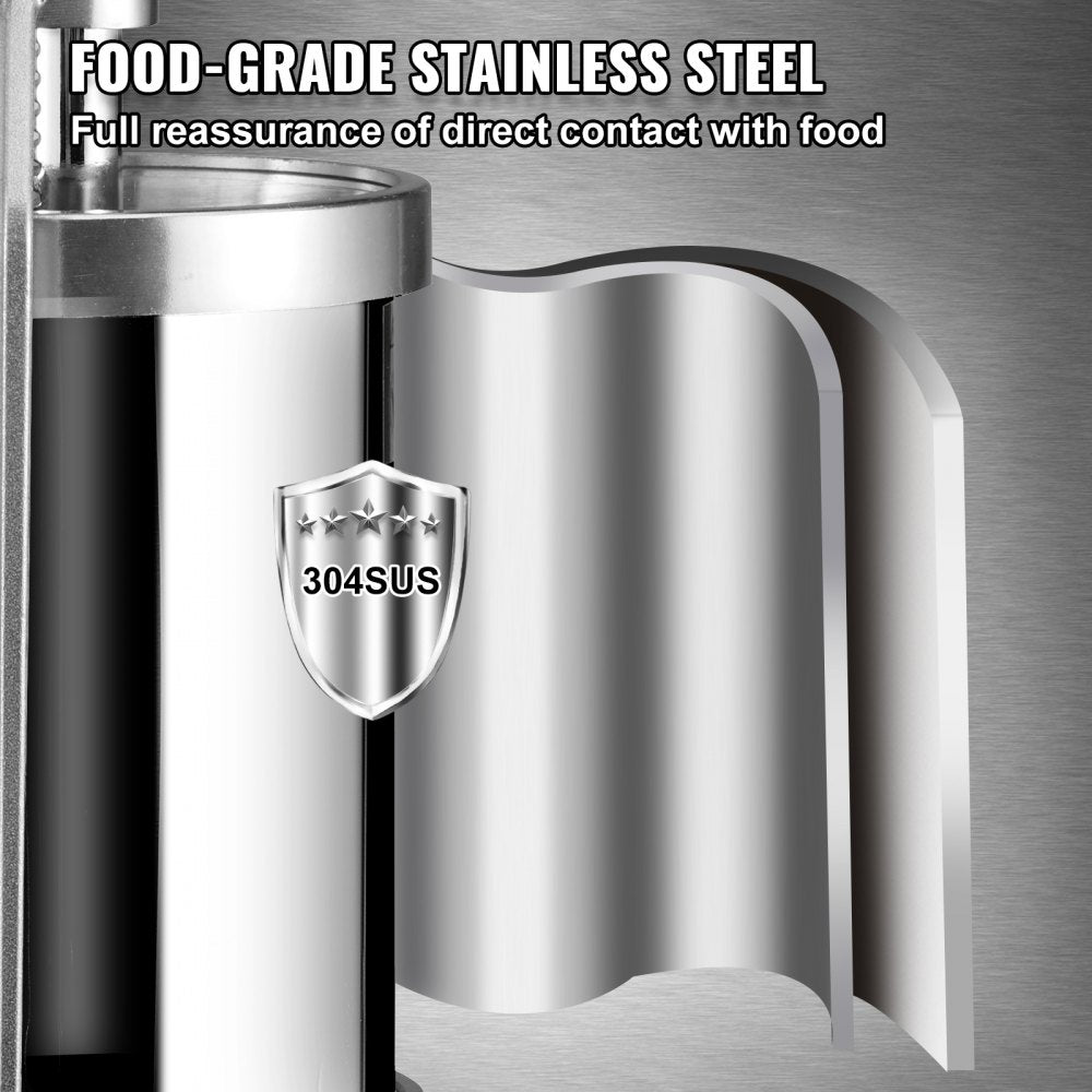 VEVOR Sausage Stuffer 5LBS/3L Capacity Homemade Sausage Maker Stainless Steel