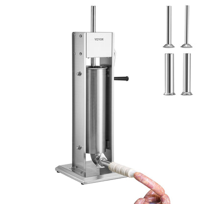 Stainless Steel Sausage Stuffer 5L Capacity with Adjustable Speeds and Suction Cup