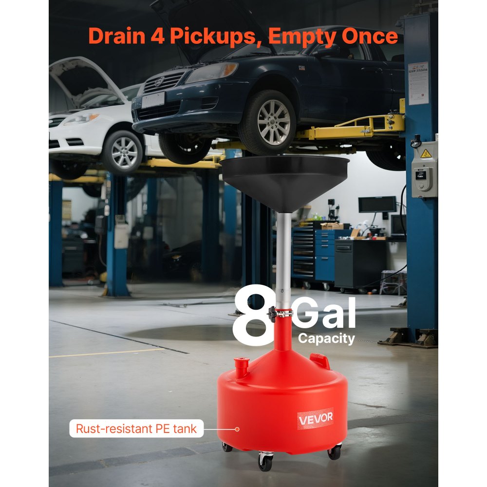 Waste Oil Drain Tank 30L Industrial Fluid Drain Tank with Funnel