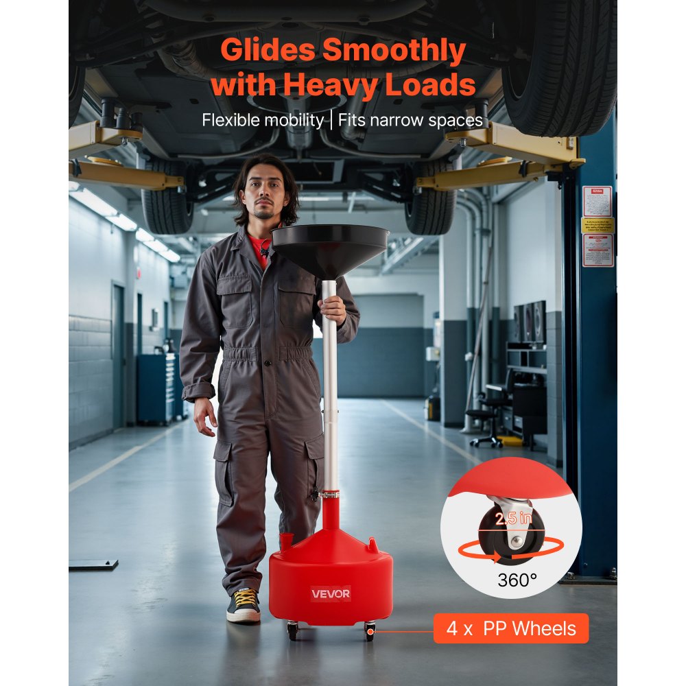 Waste Oil Drain Tank 30L Industrial Fluid Drain Tank with Funnel