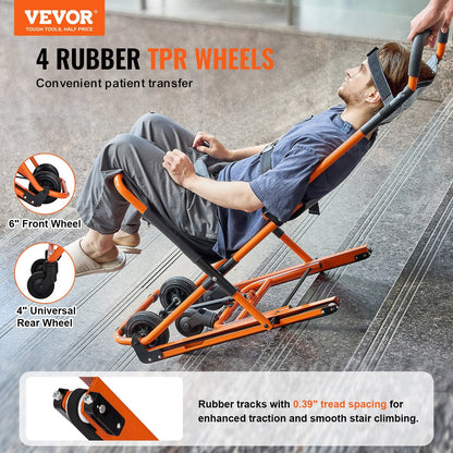 Manual Foldable Stair Chair, 159 kg Capacity, Emergency Use for Elderly & Disabled