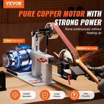 VEVOR Belt Grinder Sander, 72 x 2-Inch Variable Speed Belt Polisher with VFD, 1500W