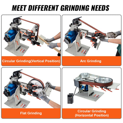 Belt Grinder Sander 1.82 x 0.05m Polisher with VFD and 3 Grinding Modes