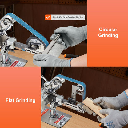 Variable Speed Belt Grinder Sander, 762 x 25.4mm, 550W, for Metal & Knife Work