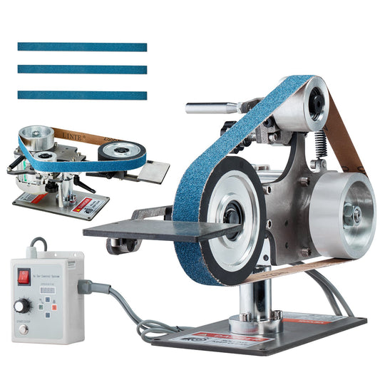 VEVOR Belt Grinder Sander, 30 x 1-Inch Variable Speed Belt Polisher with VFD, 550W
