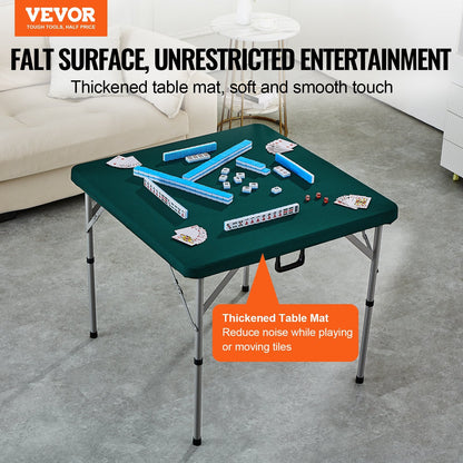 Portable 4-Player Mahjong Table with Wear-Resistant Surface, 0.9x0.9 Meters