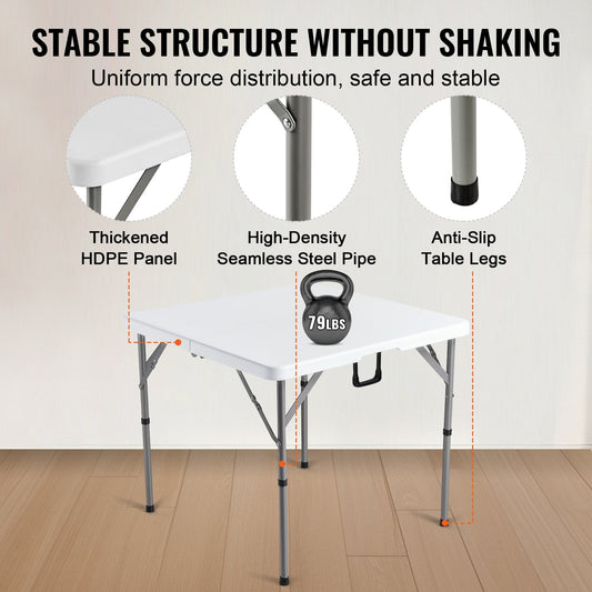 Portable 4-Player Mahjong Table with Wear-Resistant Surface, 0.9x0.9 Meters