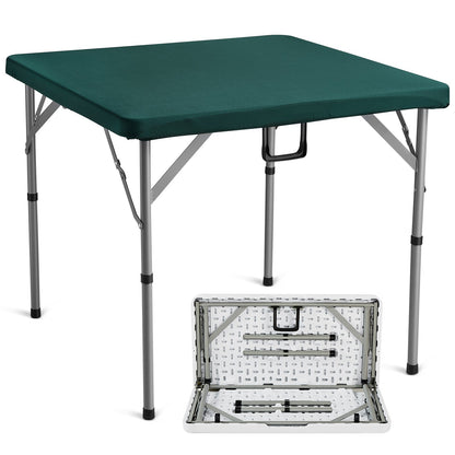 VEVOR Mahjong Table, Fold-in-Half 4 Player Card Table with Wear-Resistant Green