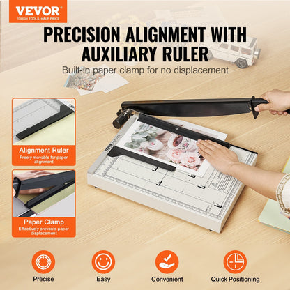 Heavy Duty Guillotine Paper Trimmer, 381mm Cut Length, 16 Sheets Capacity