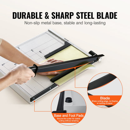 VEVOR Paper Cutter, Guillotine Trimmer, 457 mm Cut Length, 20 Sheets Capacity, Heavy