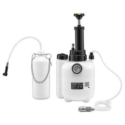Brake Bleeder Kit, 3L Manual Brake Fluid Bleeding Kit with 1L Waste Bottle & 4 Master Cylinder Adapters, One-Person Professional Brake Fluid Pressure Bleeder for Most Vehicles