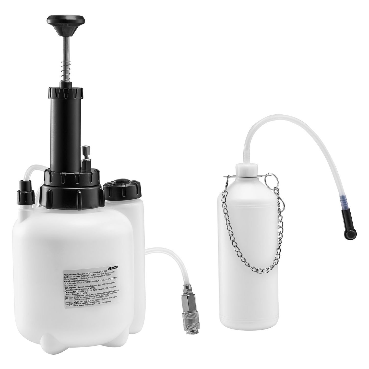 Brake Bleeder Kit, 3L Manual Brake Fluid Bleeding Kit with 1L Waste Bottle & 4 Master Cylinder Adapters, One-Person Professional Brake Fluid Pressure Bleeder for Most Vehicles