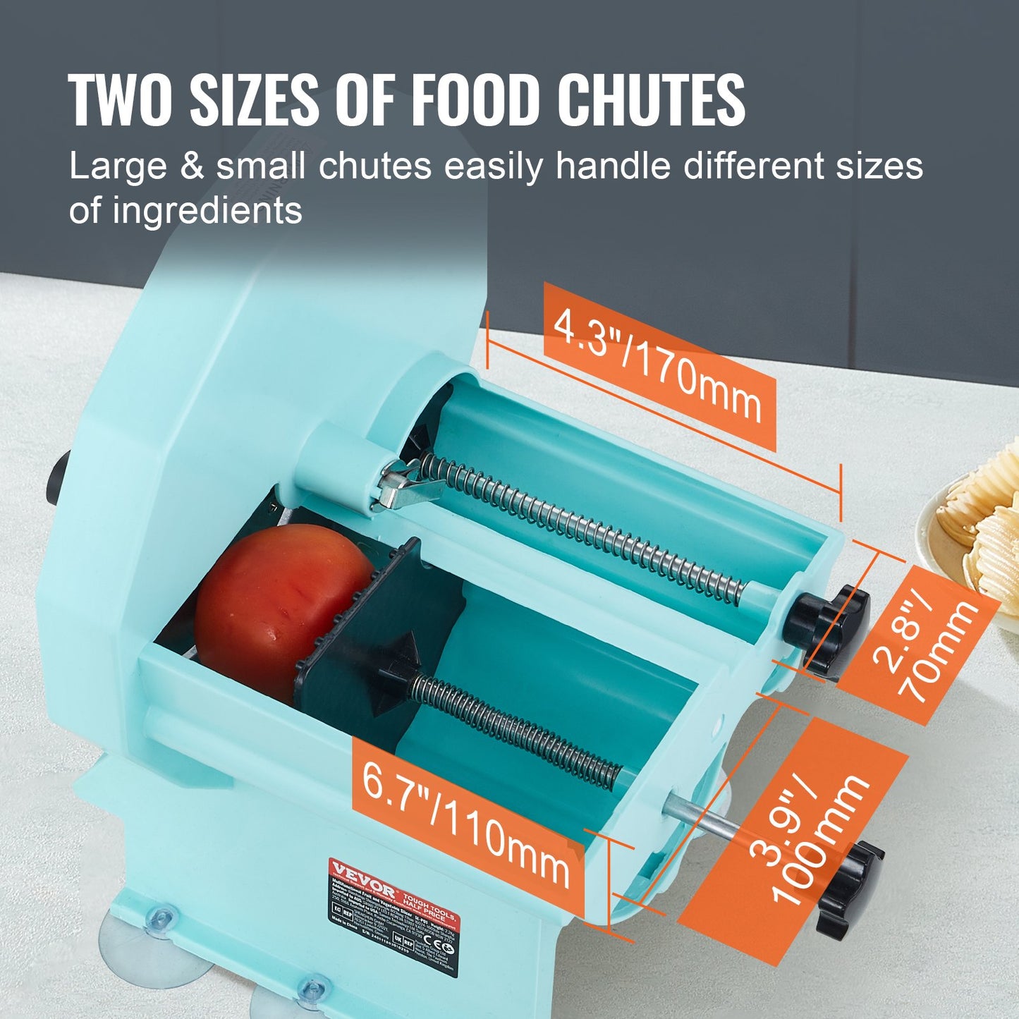 VEVOR Manual Vegetable Fruit Slicer, 0-0.5"/0-12mm Thickness Adjustable Commercial