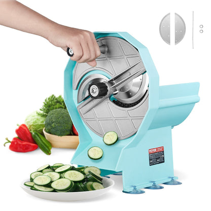 Manual Vegetable and Fruit Slicer, 0-12mm Adjustable Thickness, Stainless Steel