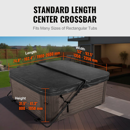 VEVOR Hot Tub Cover Lift, Spa Cover Lift, Height 80cm - 105cm Width 135cm - 235cm