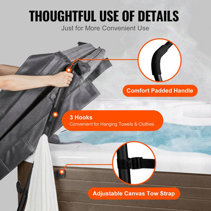 Adjustable Spa Cover Lift for Rectangular Hot Tubs, Height 0.8m-1.05m, Width 1.35m-2.35m