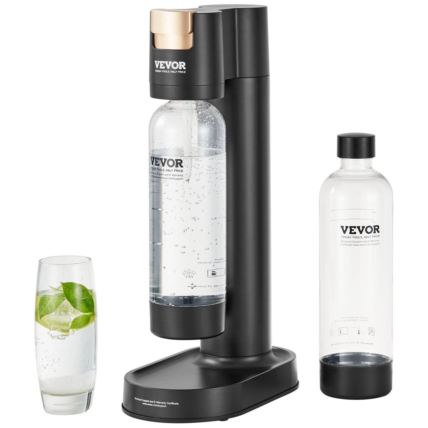 Home Soda Maker with 2 Bottles, CO2 Compatible, Black, 1.31 kg