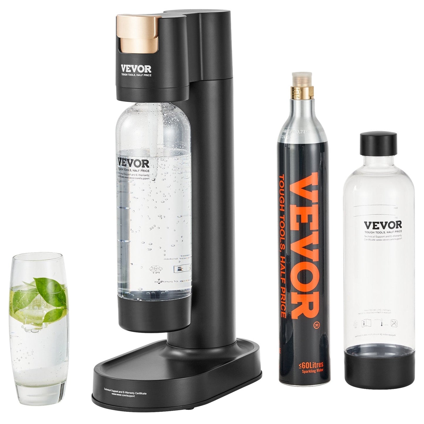 Home Soda Maker Kit with CO2 Cylinder & BPA-Free Bottles, 2.09 kg, 0.25 m x 0.14 m x 0.43 m