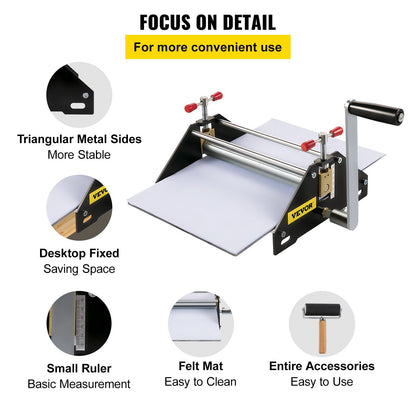 Basic Etching Press with Large Metal Bed Plate, 41.9 x 26.6 cm, Silver