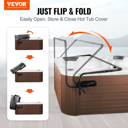 VEVOR Hot Tub Cover Lift, Spa Cover Lift, Height 80cm - 105cm Width 175cm-255cm