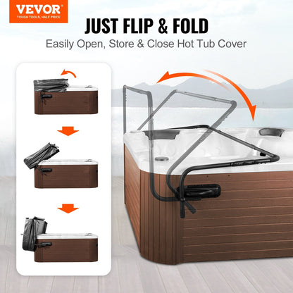 Adjustable Hot Tub Cover Lift for Rectangular Spas, Height 0.8-1.05m, Width 1.75-2.55m