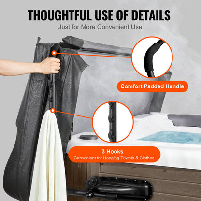 VEVOR Hot Tub Cover Lift, Spa Cover Lift, Height 80cm - 105cm Width 175cm-255cm