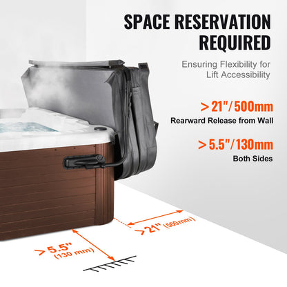 VEVOR Hot Tub Cover Lift, Spa Cover Lift, Height 80cm - 105cm Width 175cm-255cm