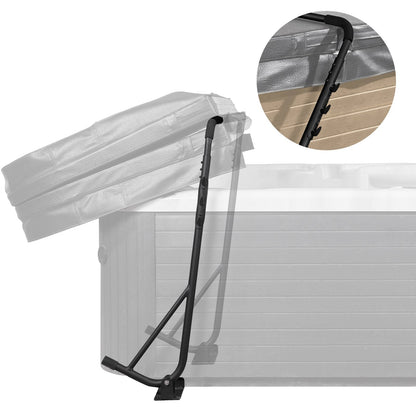 Adjustable Hot Tub Cover Lift with Towel Rack, Fits 1.45-2.35m Width Spas