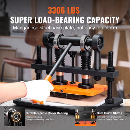 Manual Leather Die Cutter with 260 x 150 mm Embossing Plate, 24.7 kg Capacity