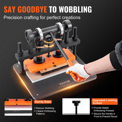 VEVOR Leather Cutting Machine, 11 x 5.5 in Embossing Plate Manual Die Cutter, 0.47