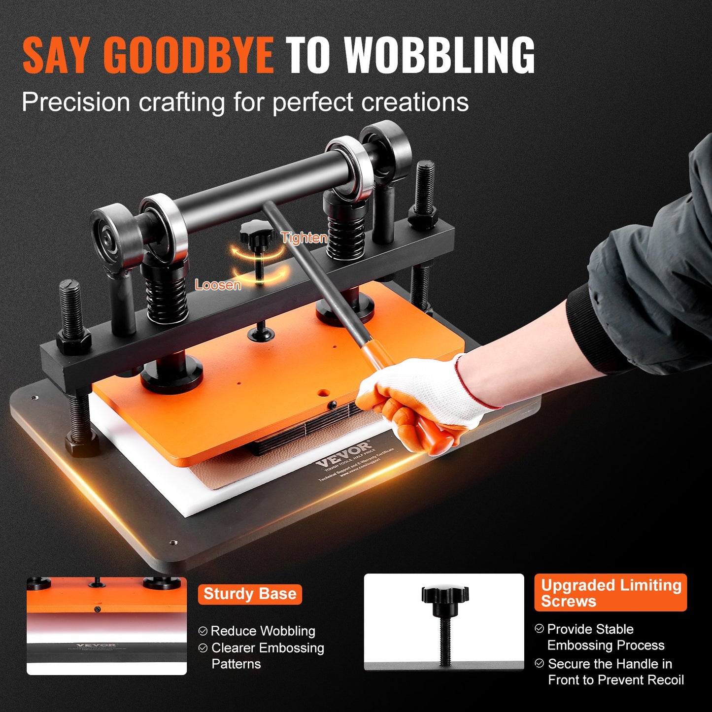 VEVOR Leather Cutting Machine, 14.2 x 10.2 in Embossing Plate Manual Die Cutter,