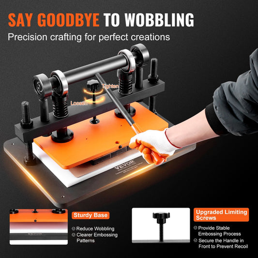 Manual Leather Die Cutter with 0.47m Stroke and 44kg Capacity, 360x260mm Plate