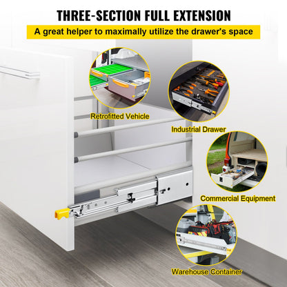 VEVOR Drawer Slides with Lock, 1 Pair 40 inch, Heavy-Duty Industrial Steel up to