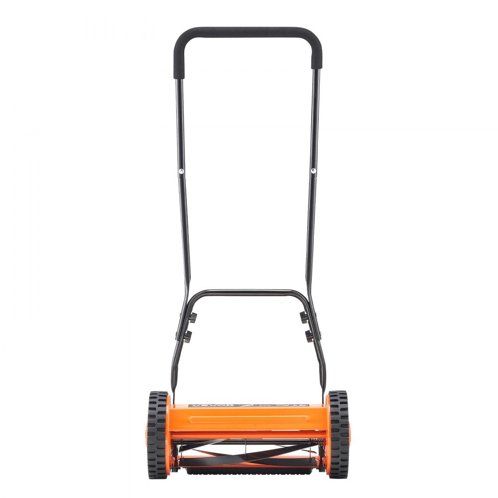 VEVOR 40cm Push Reel Lawn Mower 5-Blade Adjustable Height Grass Catcher 2-Wheel