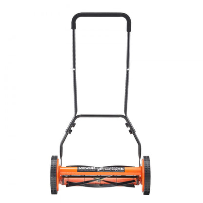 VEVOR 45cm Push Reel Lawn Mower 5-Blade Adjustable Height Grass Catcher 4-Wheel