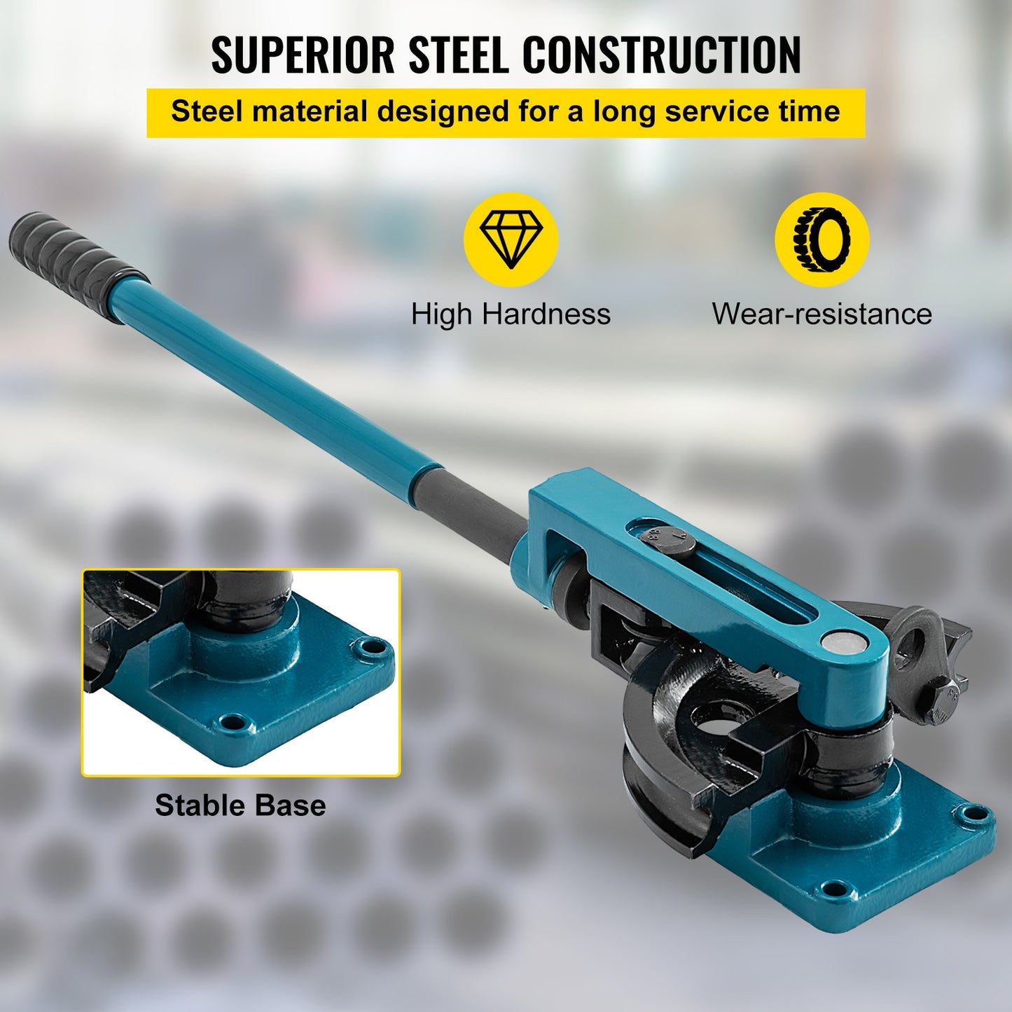 VEVOR Pipe Tube Bender, 3/8" to 1" Manual Pipe Tube Bender, with 7 Dies, Heavy Duty