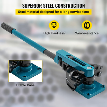 VEVOR Pipe Tube Bender, 3/8" to 1" Manual Pipe Tube Bender, with 7 Dies, Heavy Duty