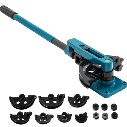 Manual Pipe Tube Bender with 7 Dies, 10mm-25mm Capacity, Heavy Duty Tool