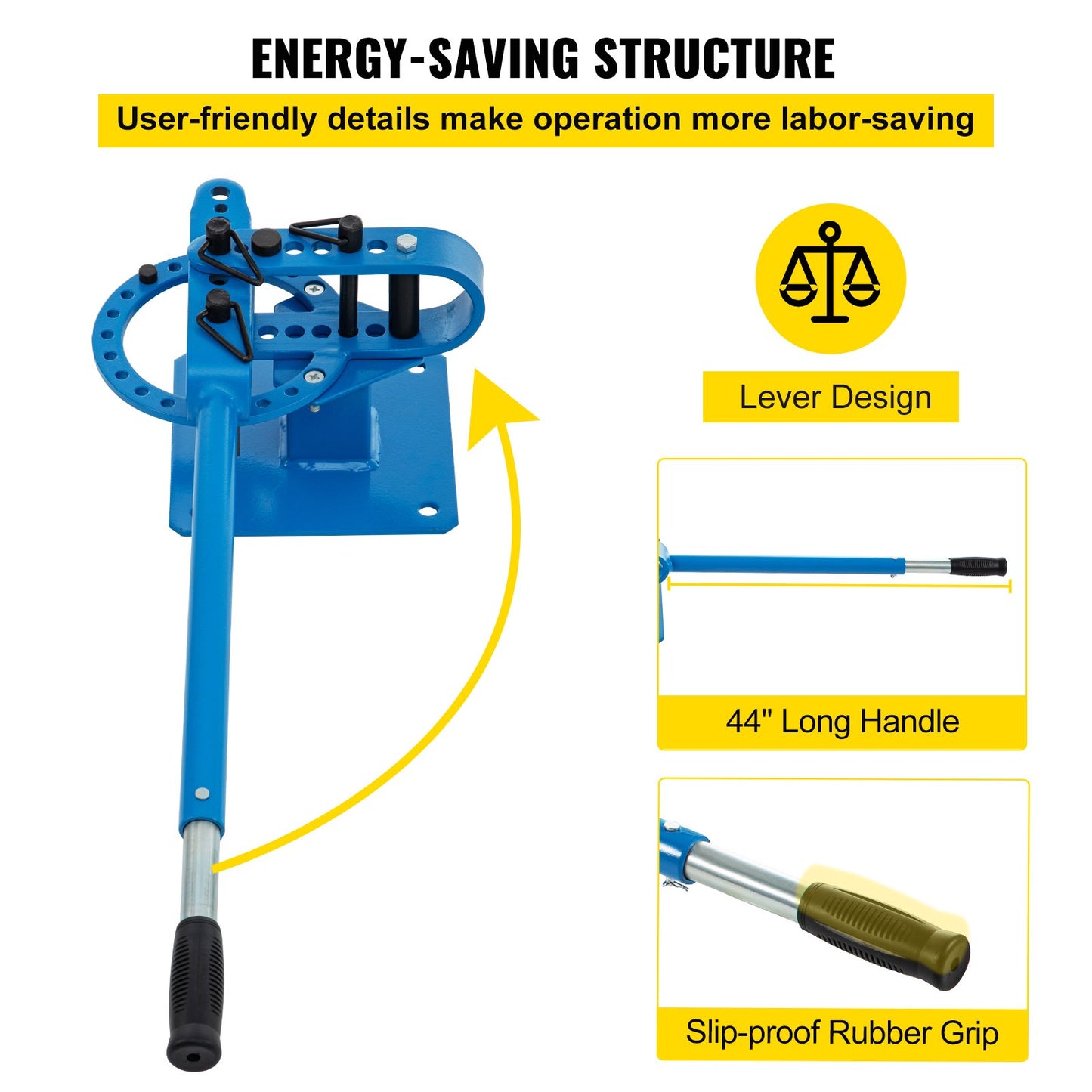 VEVOR YP-9 Manual Bench Top Compact Bender Pipe Bending Machine 7 Dies 2.5-7.6cmMetal
