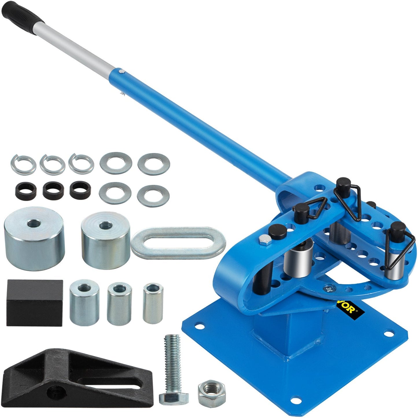 Manual Pipe Bending Machine with 7 Dies, 2.5-7.6cm Capacity, Compact Design