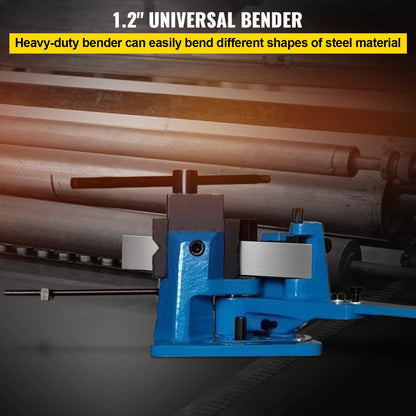 Universal Metal Bender with Detachable Lever, 0-120° for Round & Flat Steel