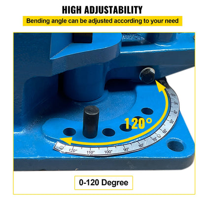 Universal Metal Bender with Detachable Lever, 0-120° for Round & Flat Steel