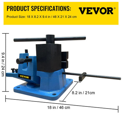 Universal Metal Bender with Detachable Lever, 0-120° for Round & Flat Steel